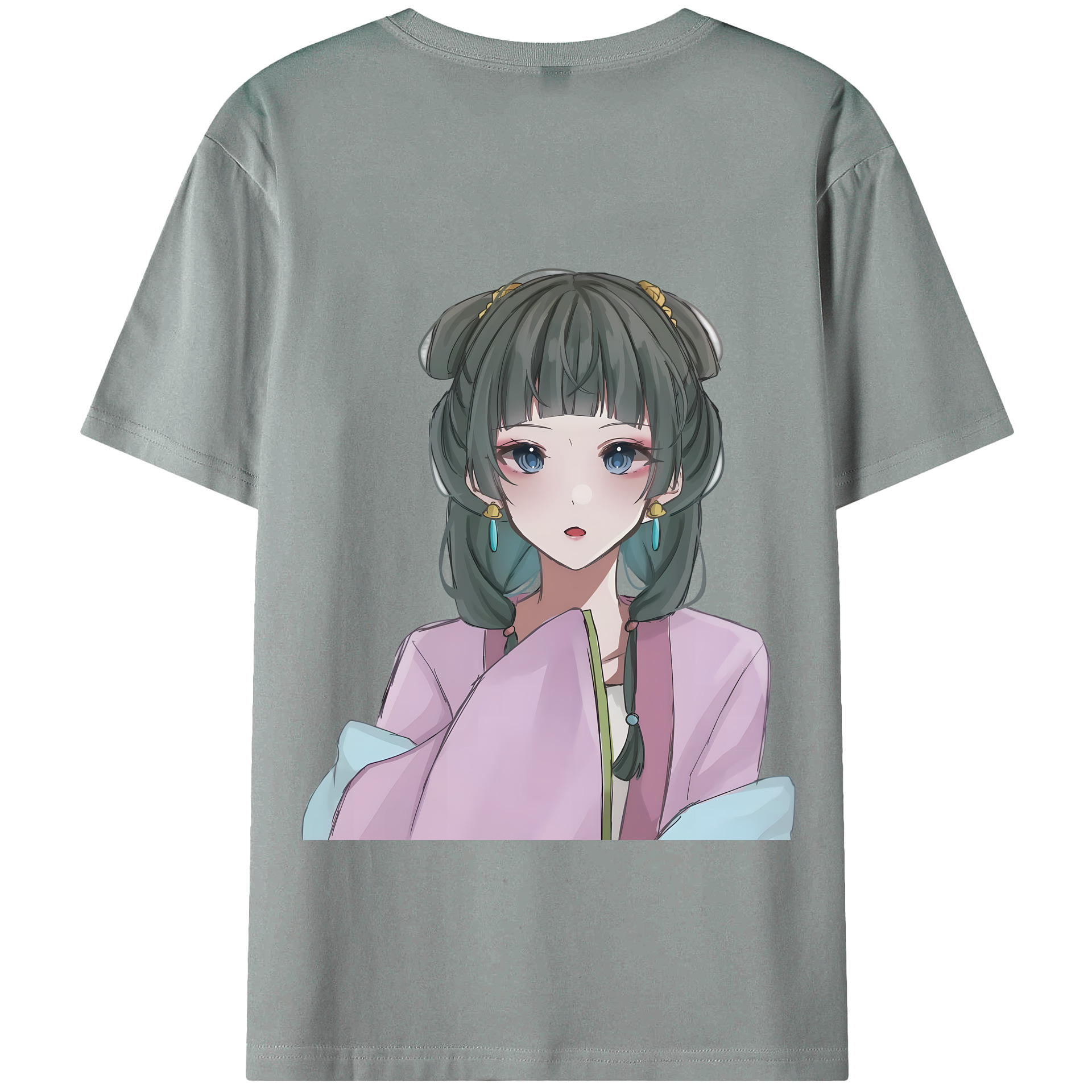（画像用） 薬屋のひとりごと The Apothecary Diaries 綿100％ メンズ半袖Tシャツ（バックプリント） 通気性